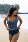 Mia High Rise Bottoms | Midnight Modest High Waisted Bikini