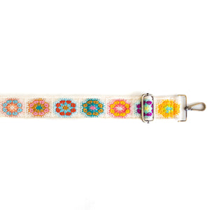 BAG STRAPS - KNIT BLOCK FLOWER