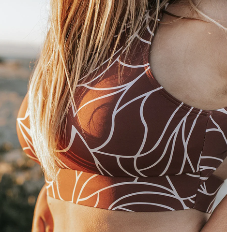 Sadie Top -Maroon Geo Swimsuit